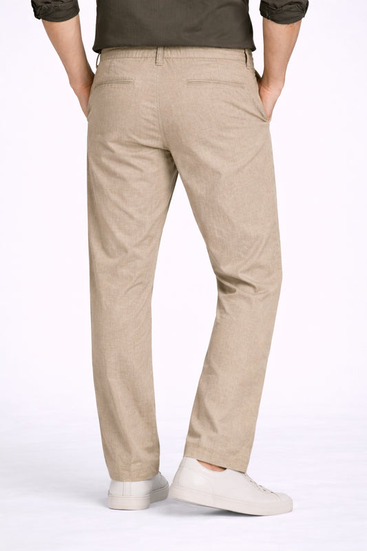 Khakhi Cotton Linen Trousers for Men