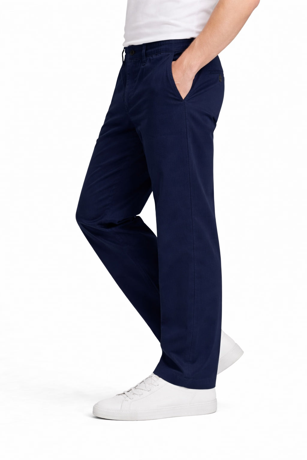 Men’s Navy Blue Twill Trousers | Smart Casual Pants