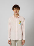 Surfing Linen Blend Relaxed fit Baby Pink  Men's Shirt