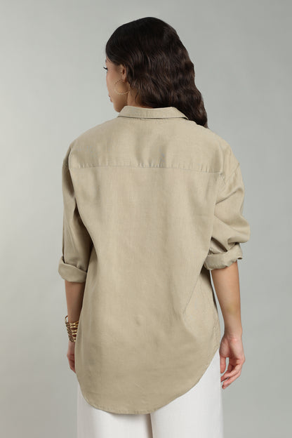 Women’s Beige Linen Shirt