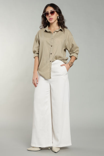 Women’s Beige Linen Shirt