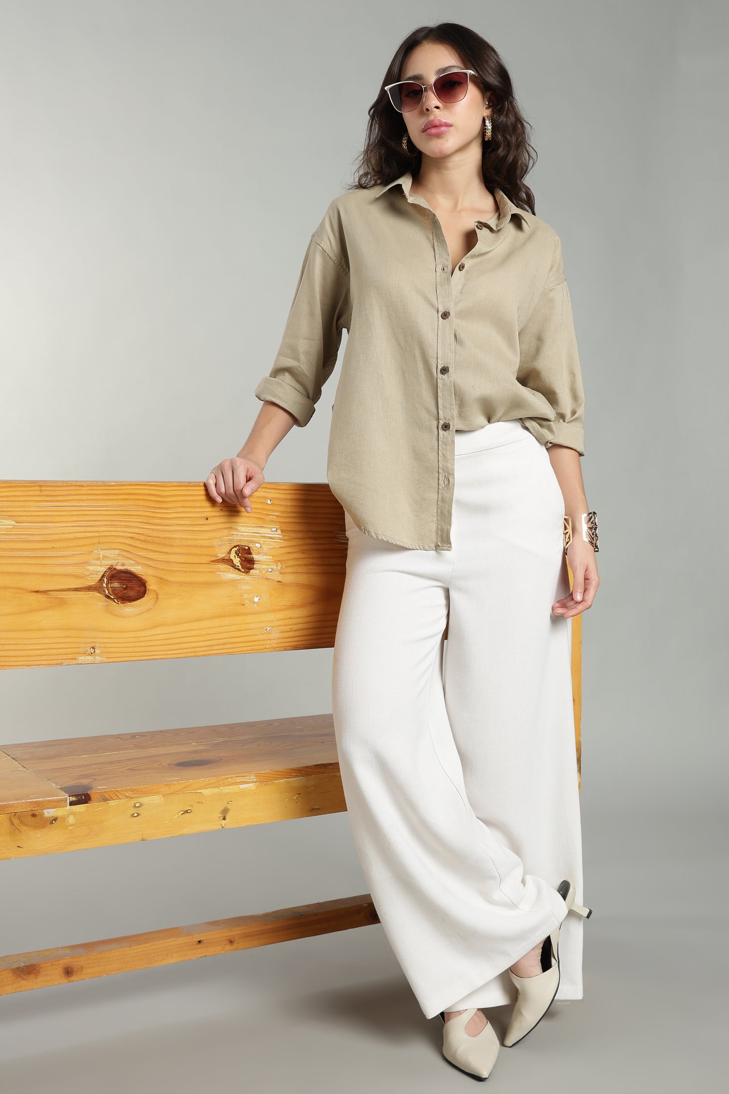 Women’s Beige Linen Shirt