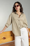 Beige Linen Shirt for Women — Pure Linen