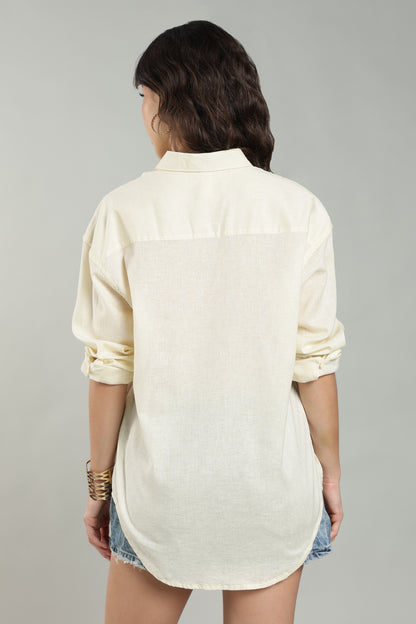 Women’s Lemon Embroidered Linen Shirt