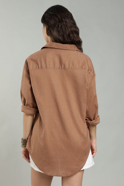 Women’s Rust Linen Shirt