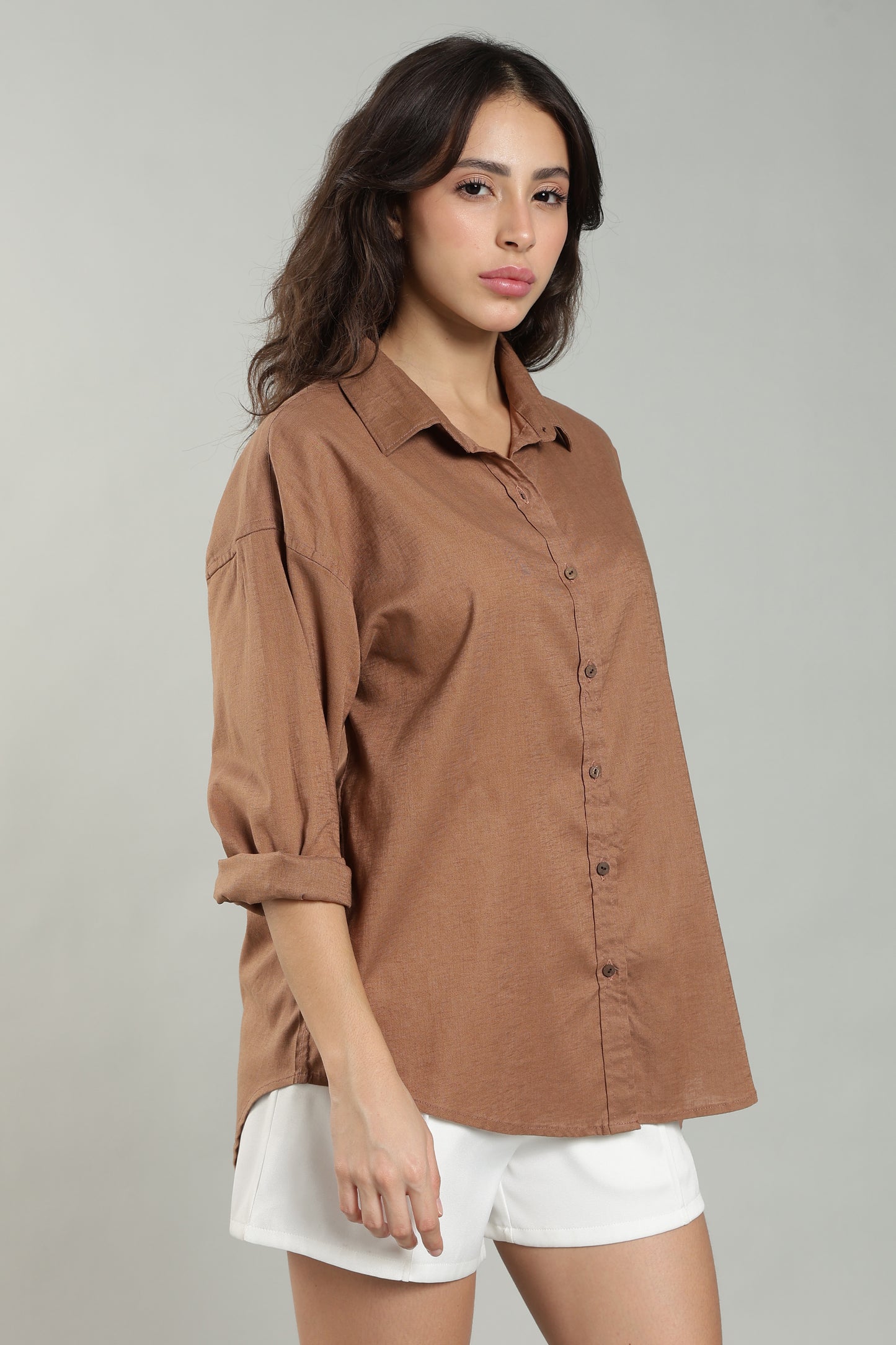Women’s Rust Linen Shirt
