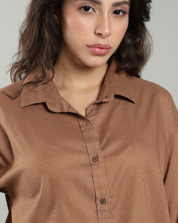 Women’s Rust Linen Shirt