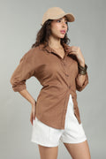 Women’s Rust Linen Shirt