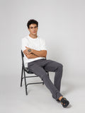 Men’s Dark Grey Twill Trousers | Smart Casual Pants