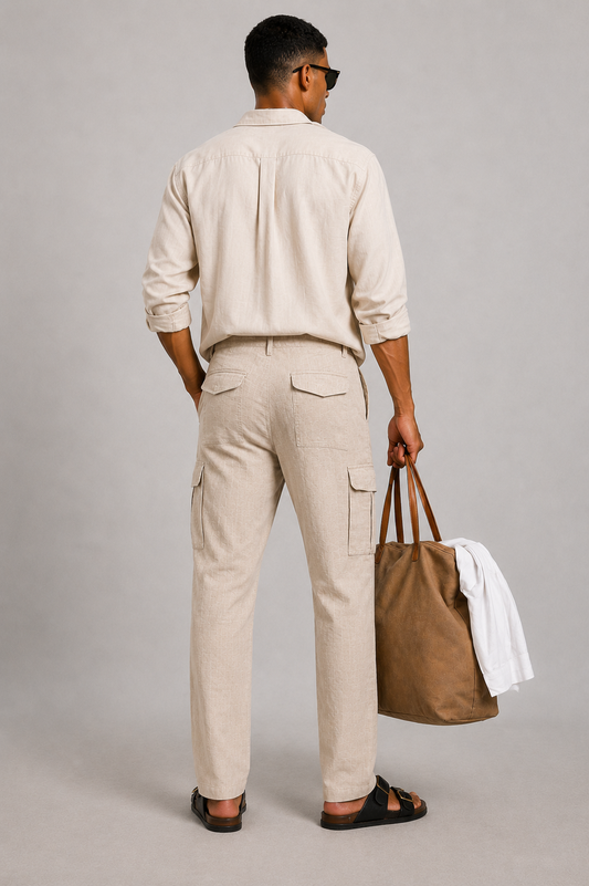 Flynn Cargo Trouser | Off white
