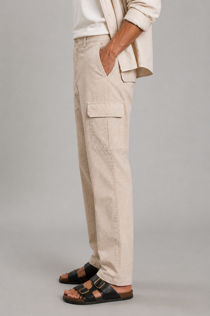 Flynn Cargo Trouser | Off white