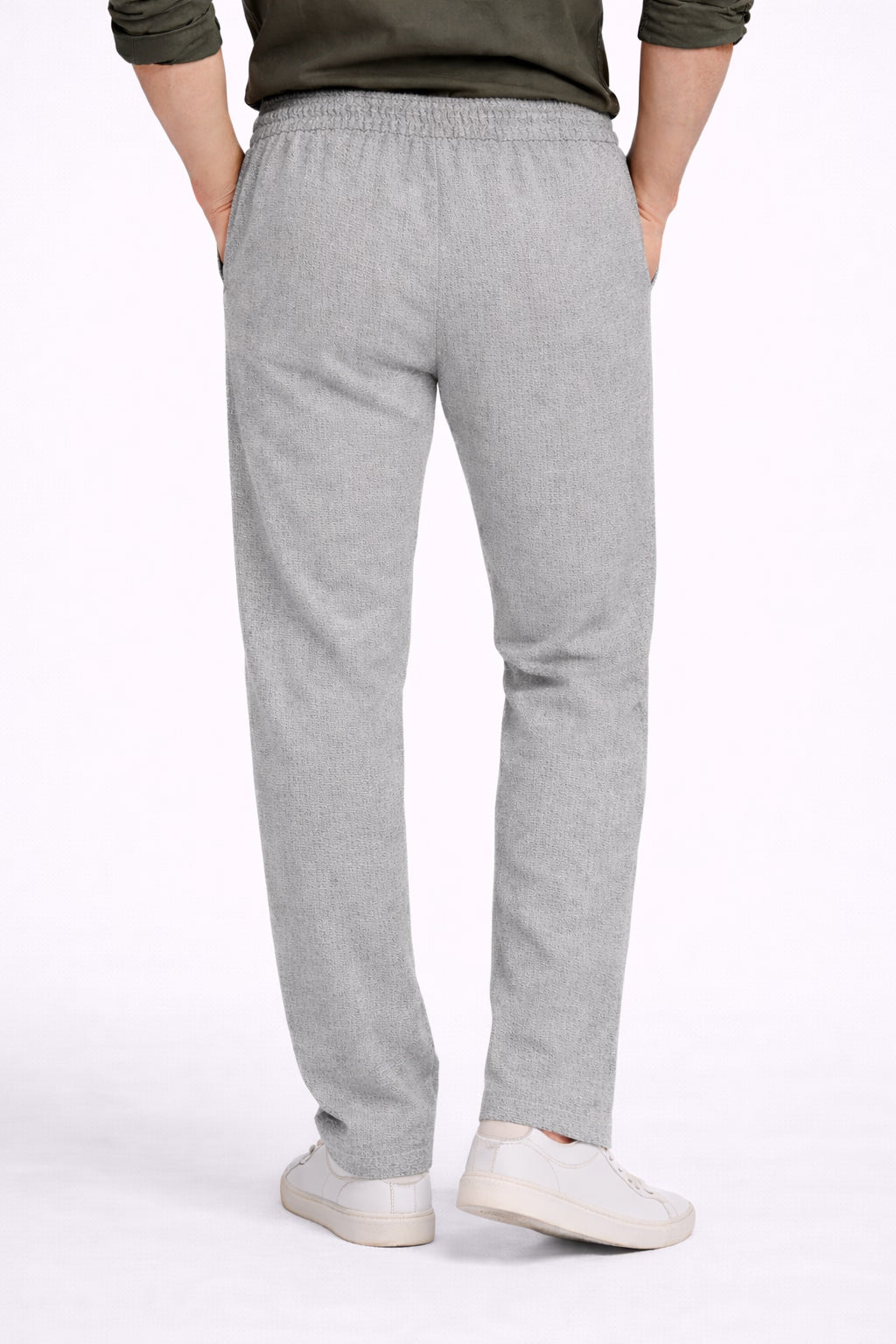 Grey Pure Cotton Linen Blend Pant For Men