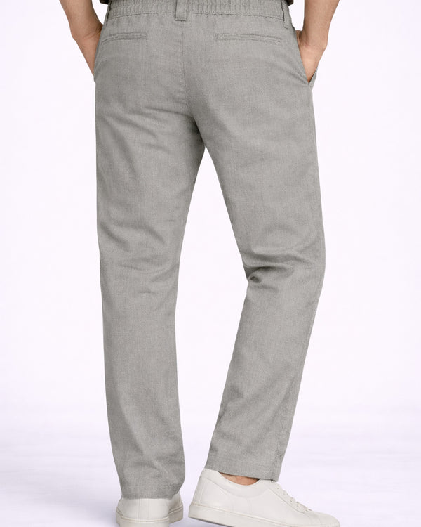 Grey Cotton Linen Trousers for Men