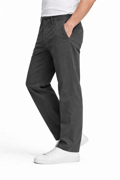 Men’s Dark Grey Twill Trousers | Smart Casual Pants