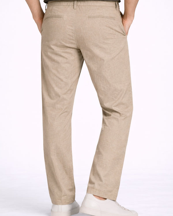 Khakhi Cotton Linen Trousers for Men