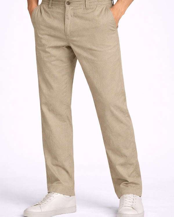 Khakhi Cotton Linen Trousers for Men