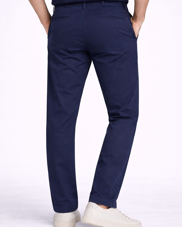 Navy Cotton Linen Trousers for Men