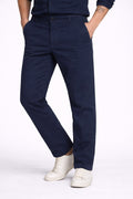 Navy Cotton Linen Trousers for Men