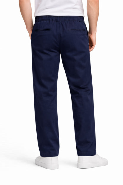 Men’s Navy Blue Twill Trousers | Smart Casual Pants