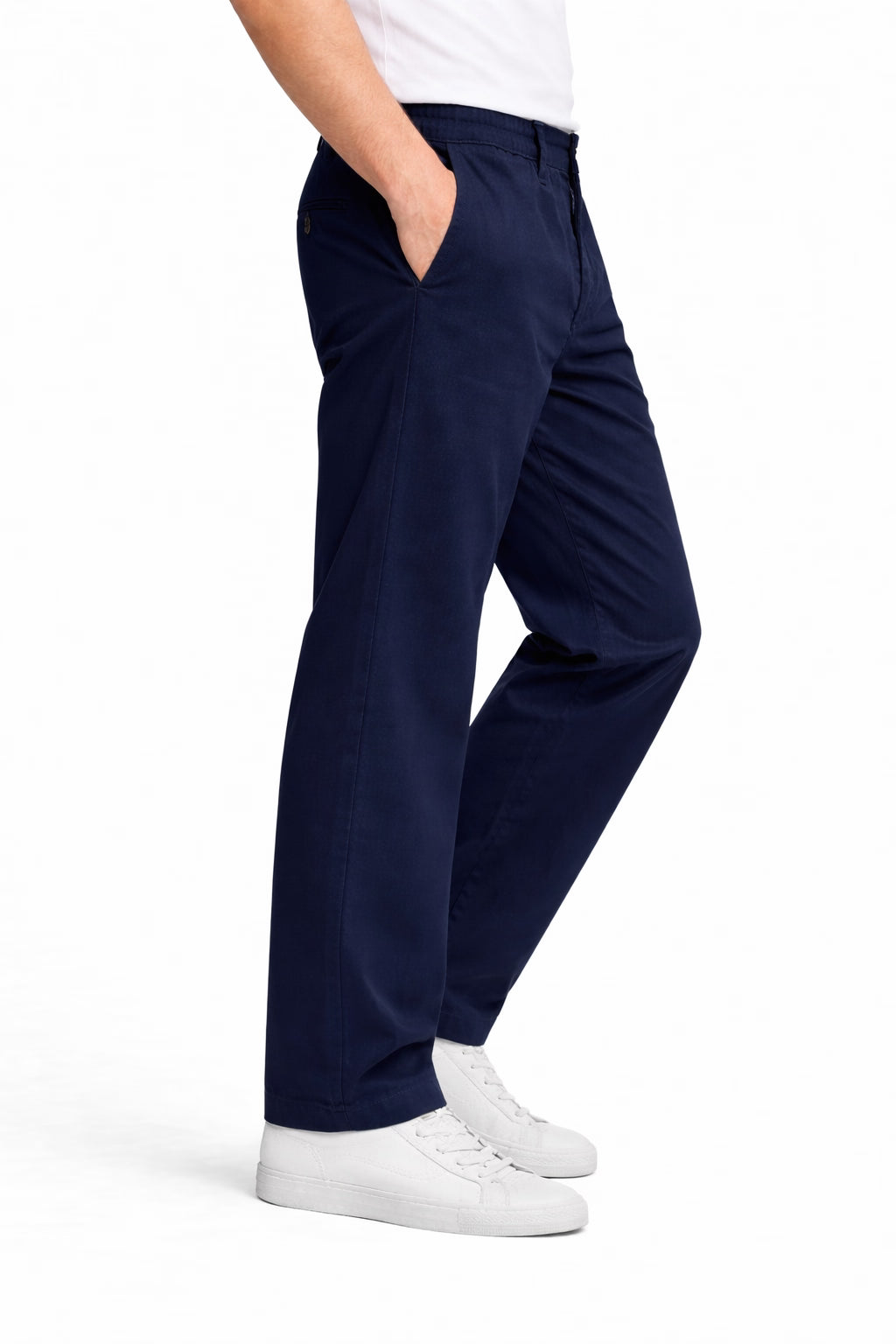 Men’s Navy Blue Twill Trousers | Smart Casual Pants
