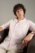 ITALINO PINK LINEN BLEND RELAXED SHIRT