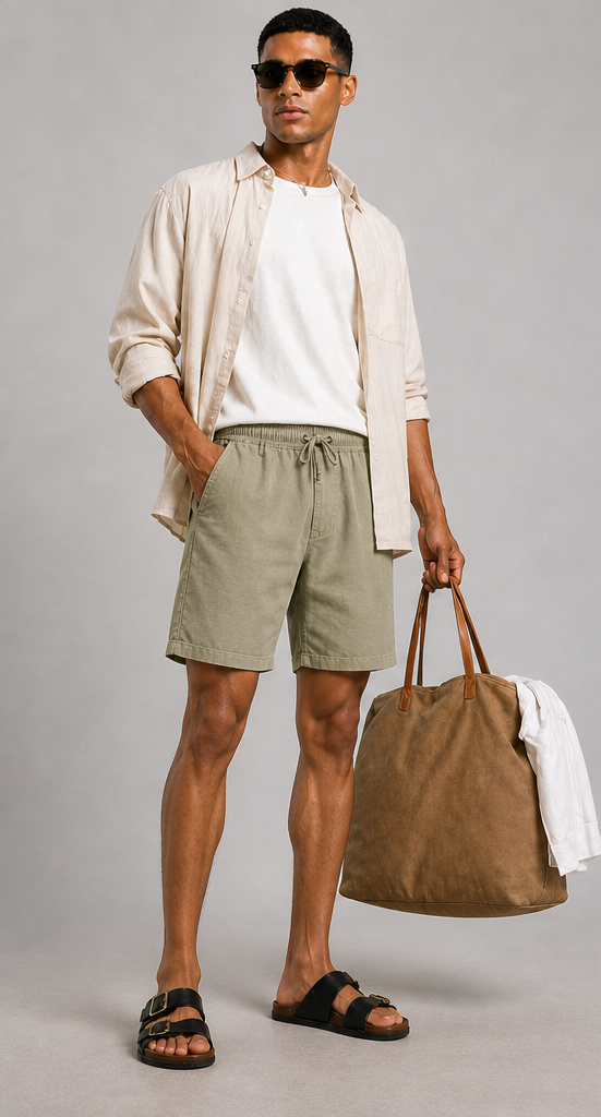 Twill shorts| Sage Green