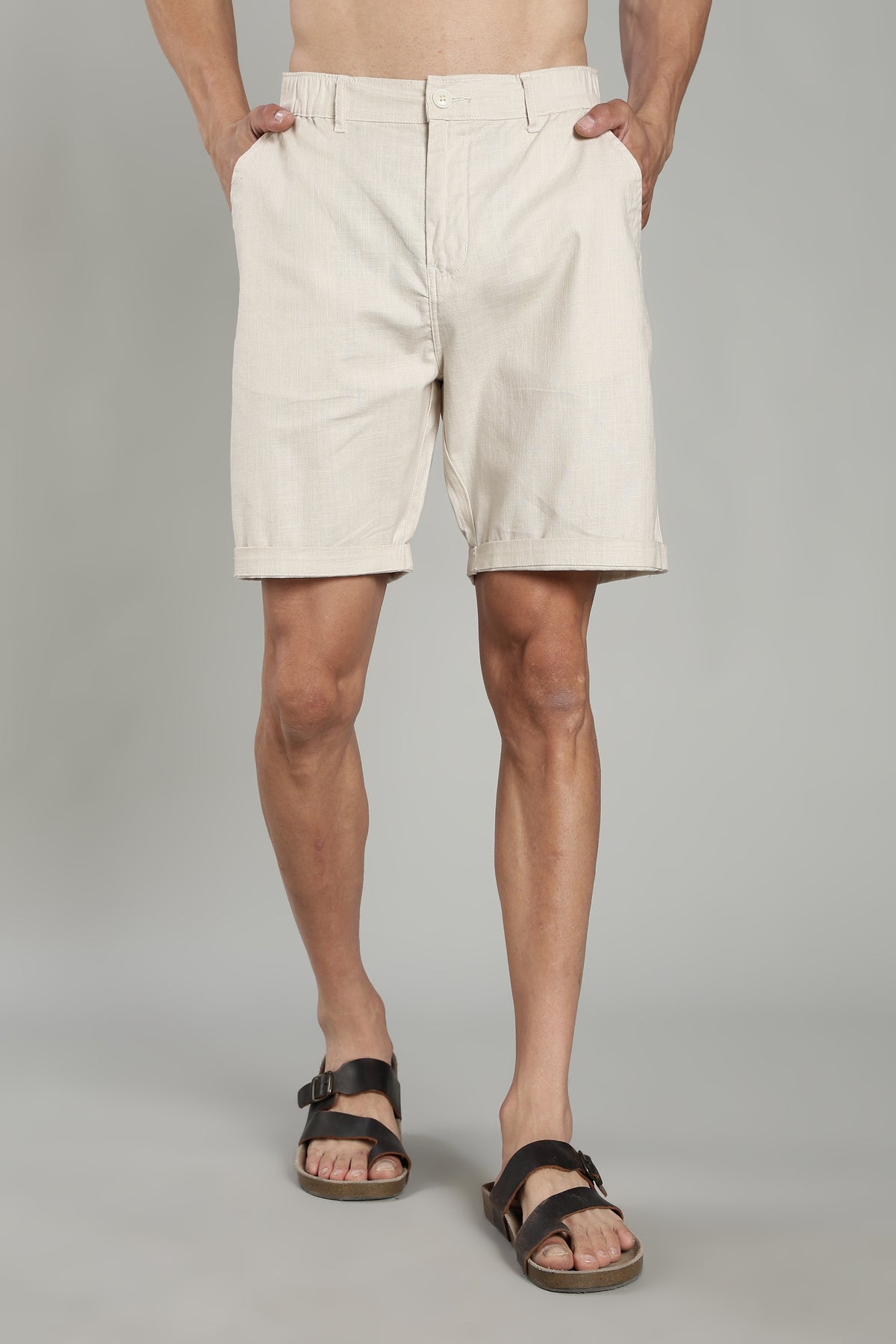 mens-linen-shorts-off-white-front-view